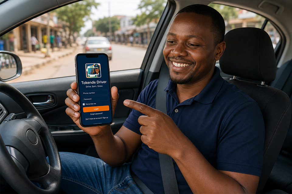 Tokende driver app active trip screen